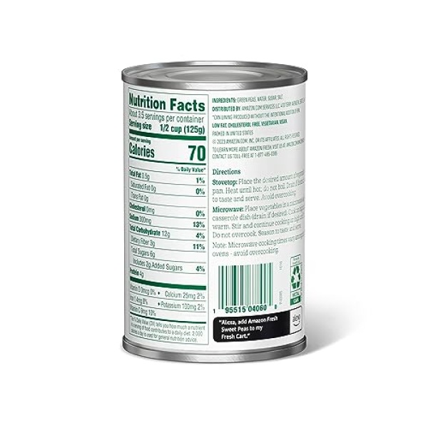 Amazon Fresh Canned Sweet Peas, 425g