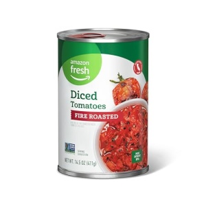 Amazon Fresh Fire Roasted Diced Tomatoes, 411g