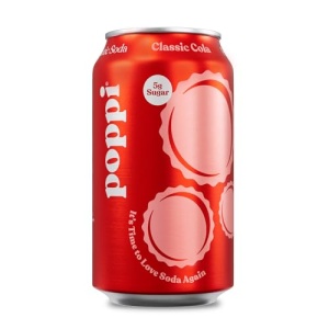 POPPI Sparkling Prebiotic Soda, Classic Cola, 355ml (12 Pack)