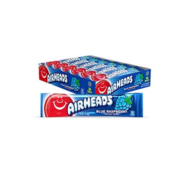Airheads Blue Raspberry Taffy, 36 Bars, 30g