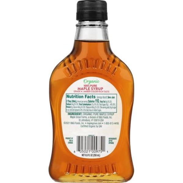 Maple Grove Farms Organic Pure Maple Syrup, 250ml