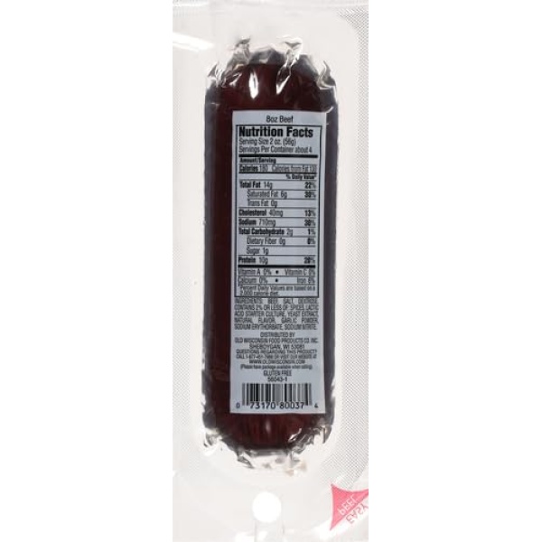 Old Wisconsin Premium Summer Sausage, 227g, Beef Flavor