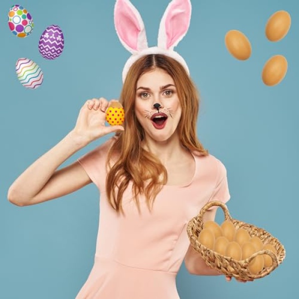 Wooden Fake Eggs, Life Size, 5.8 cm (12-Pack)
