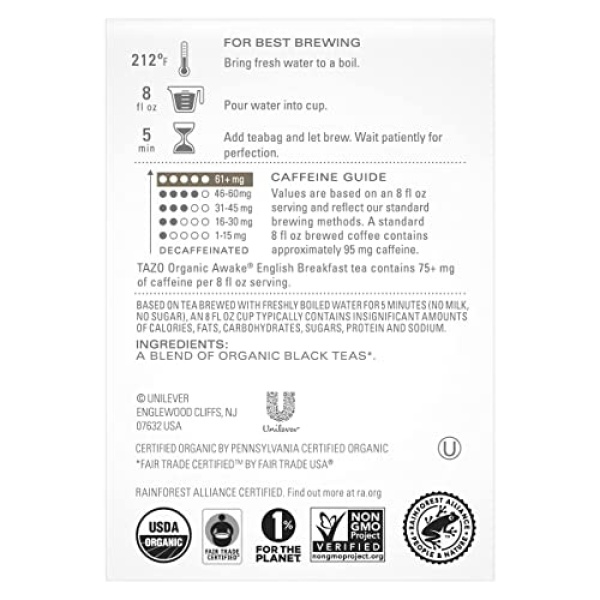 TAZO Black Tea, Organic Awake English Breakfast, 144 Bags
