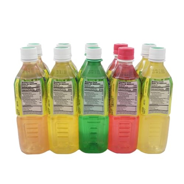 Aloevine Aloe Vera Drink 500ml, 10 Pack, 5 Flavors