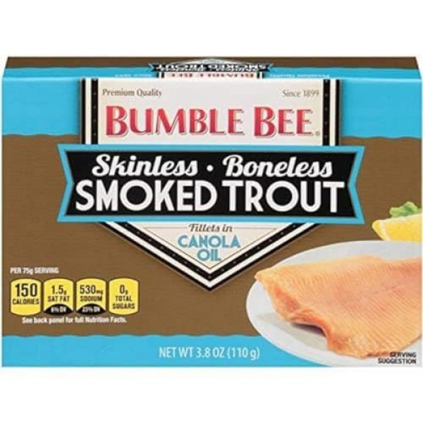 Bumble Bee Smoked Trout Fillets, 108g Can, 17g Protein