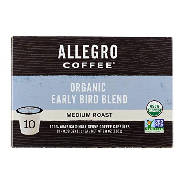 Allegro Organic Early Bird Coffee Pods, 10 Count, 108g