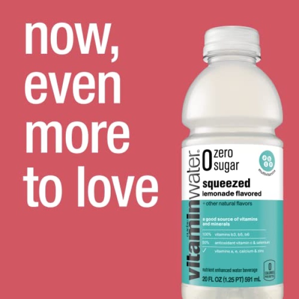 vitaminwater zero sugar lemonade, 591 ml, 12 Pack