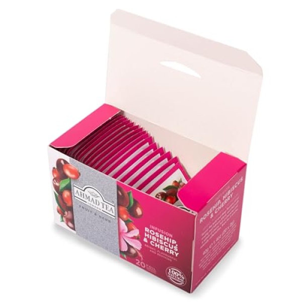 Ahmad Herbal Tea, Rosehip, Hibiscus & Cherry, 20 ct
