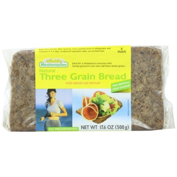 Mestemacher Three Grain Bread, 500g (Pack of 6)