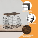 2 Pack Stackable Fruit & Veggie Baskets, Wall Mounted, Metal