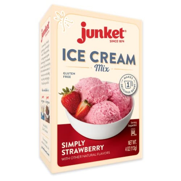 Junket Ice Cream Mix Simply Strawberry, 113g (Pack of 1)