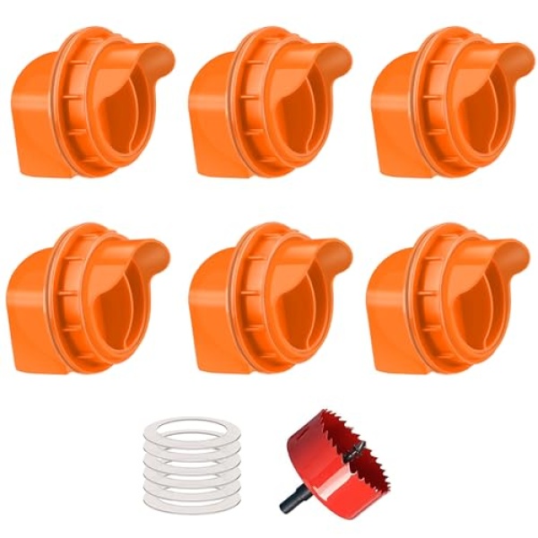 DIY No Waste Chicken Feeder Kit, 6 Ports, Orange