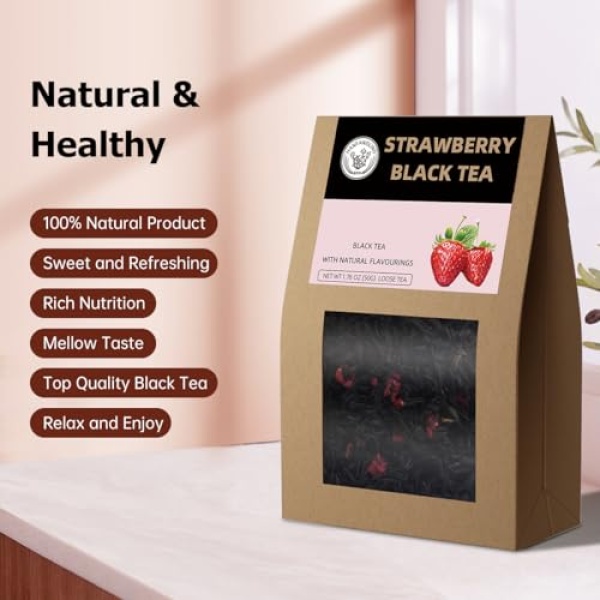 HANFANGLING Strawberry Black Tea, 100% Natural, 50g