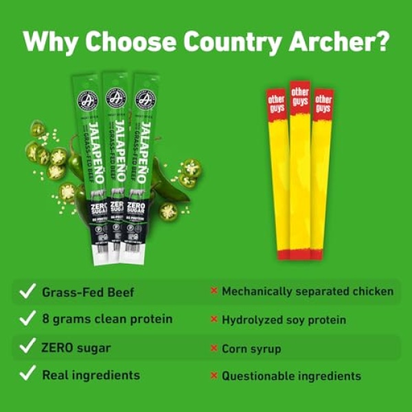Country Archer Jalapeno Beef Sticks, 18 Count