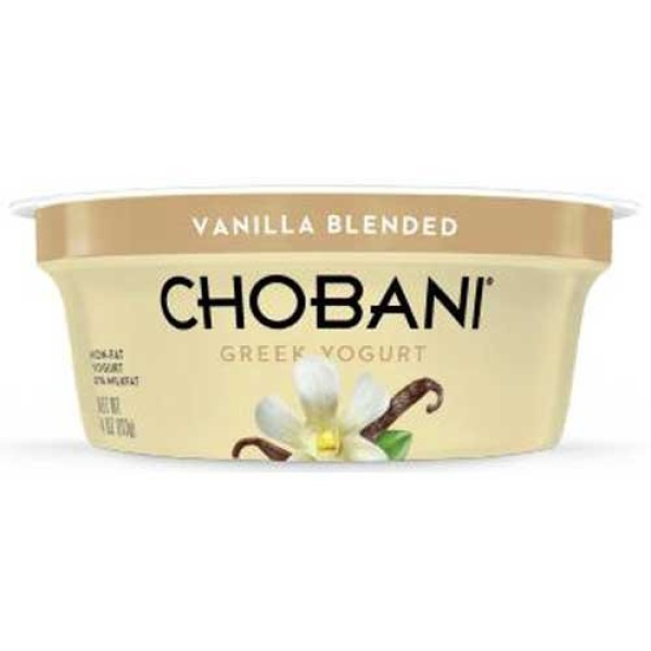 Chobani Vanilla Greek Yogurt, 113g -- 12 per case.