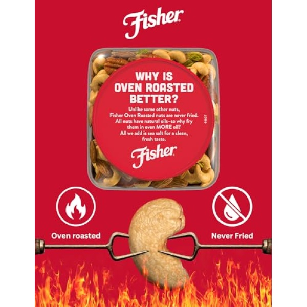 Fisher Oven Roasted Mixed Nuts with Peanuts, 680g