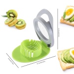 Egg Slicer with Stainless Steel Wire, Duotone Body (Grey+Green)