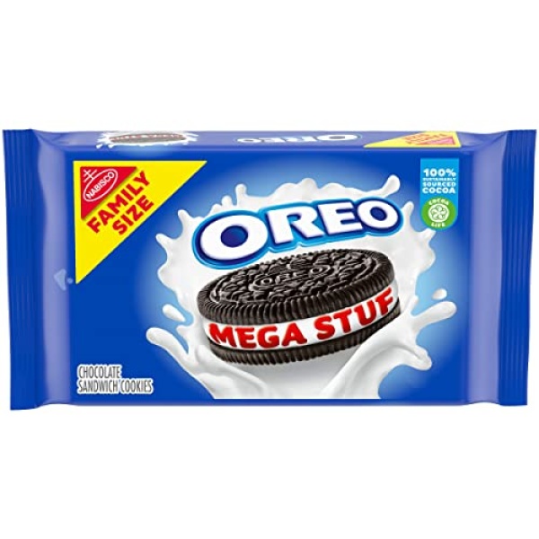 OREO Mega Stuf Chocolate Cookies, Family Size, 500g