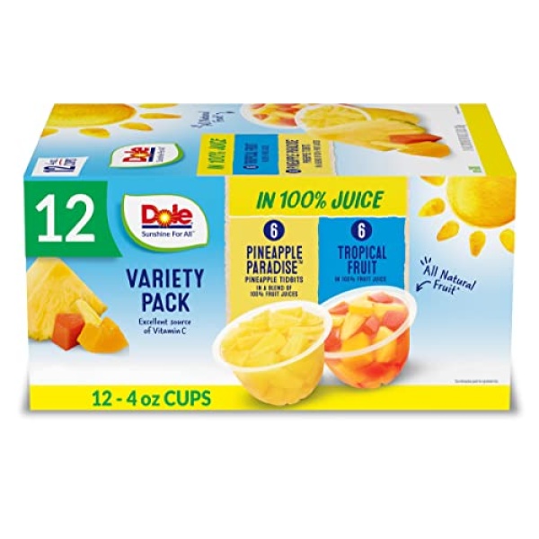 Dole Fruit Bowls Pineapple & Tropical Fruit in Juice, 113g