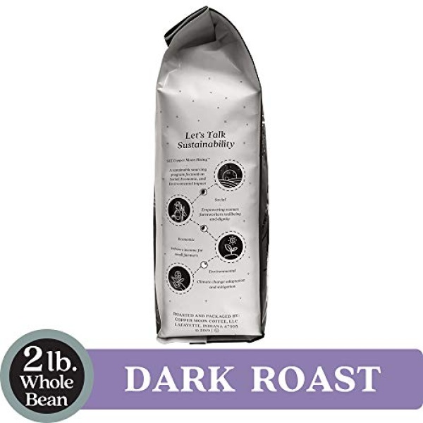 Copper Moon Dark Roast Whole Bean Coffee, Sumatra, 907g