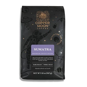 Copper Moon Dark Roast Whole Bean Coffee, Sumatra, 907g