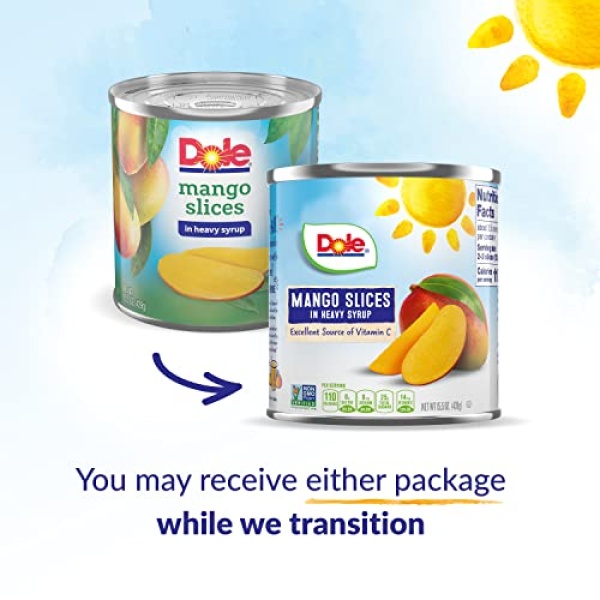 Dole Canned Mango Slices in Syrup, 440g, 12 Count