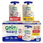 GoGo squeeZ yogurtZ Variety Pack, Strawberry & Banana, 85g (Pack of 20)