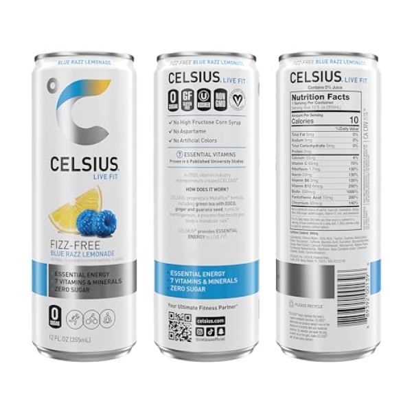 CELSIUS Fizz Free Variety Pack, Energy Drink 355ml (12)
