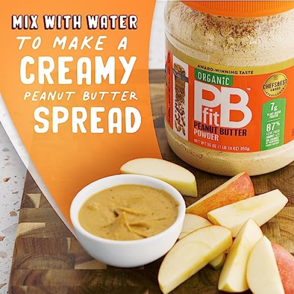 PBfit Organic Peanut Butter Powder, 7g Protein, 850g