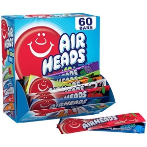 Airheads Variety Box, 60 Full Size Fruit Taffy Bars