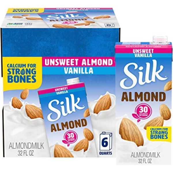 Silk Shelf-Stable Almond Milk, Unsweetened Vanilla, 946ml