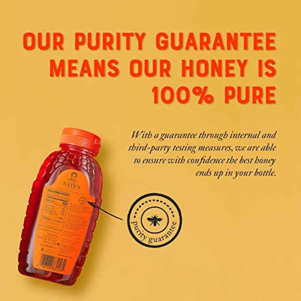 Nate's Pure Raw Honey - Award-Winning Taste, 907g Squeeze Bottle