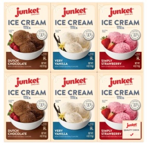 Junket Ice Cream Mix - 2 Vanilla, 2 Chocolate, 2 Strawberry