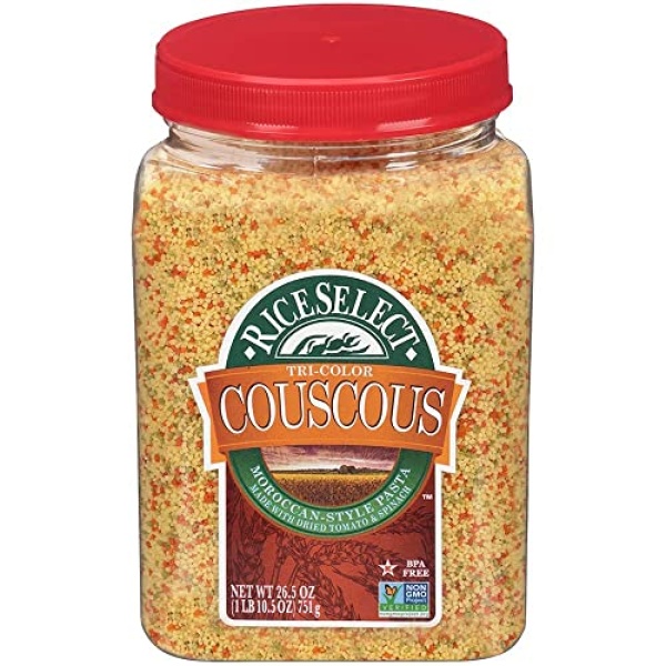 RiceSelect Tri-Color Couscous, Moroccan-Style, 750g Jar