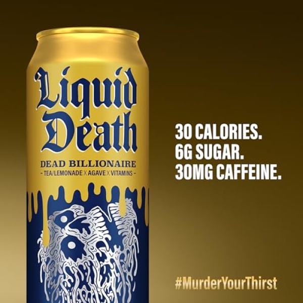 Liquid Death Dead Billionaire Iced Tea, 8-Pack (570ml)