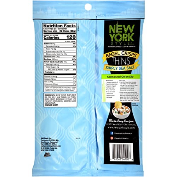 NY Style Bagel Thins, Sea Salt, 170g