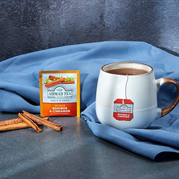 Ahmad Rooibos & Cinnamon Herbal Tea, 20 Bags, Decaf