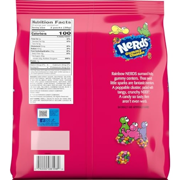 Nerds Gummy Clusters, Rainbow, 60 Count (850g)