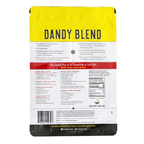 50 Cup Organic Dandy Blend Instant Herbal Beverage, 100g