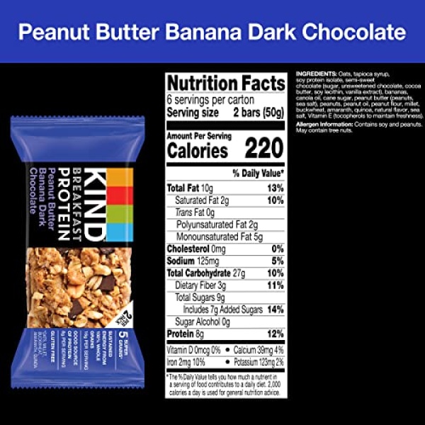 KIND Breakfast Bar, Peanut Butter Banana, 6 Packs