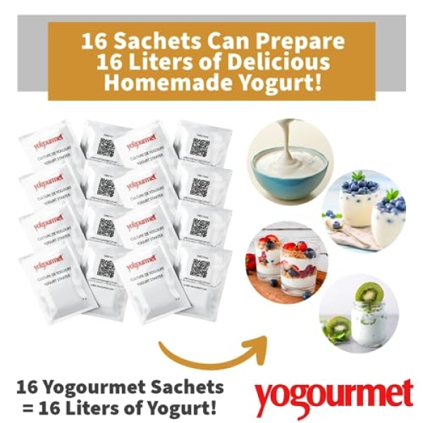 Yogourmet Yogurt Starter - 16 Pack - 3 g Sachets