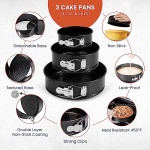 RFAQK 100PC Cake Pan Set & Decorating Kit: 3 Non-Stick Pans (10, 18, 23 cm)