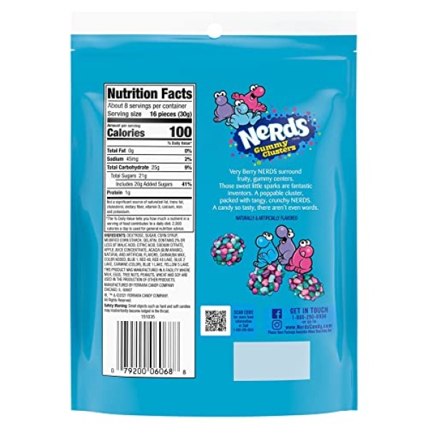 Nerds Gummy Clusters, Very Berry, 227g Resealable Bag