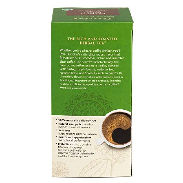 Teeccino French Roast Herbal Tea, 25 Bags, Caffeine-Free