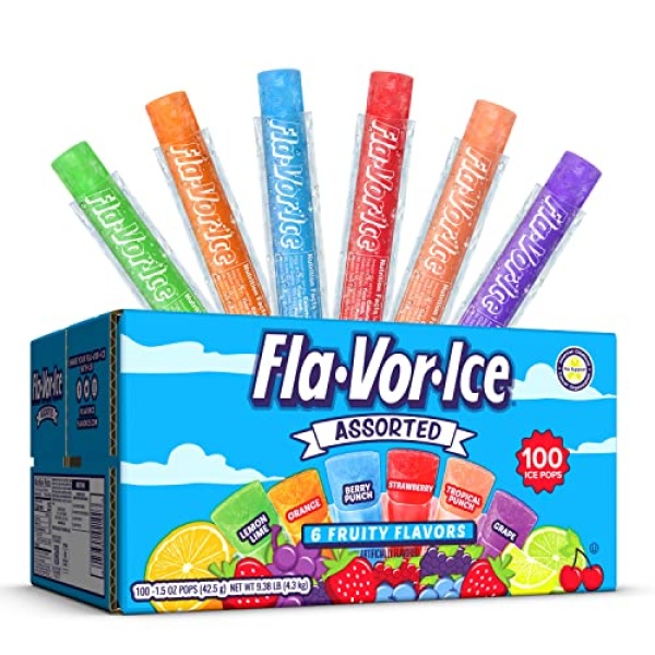 Fla-Vor-Ice Popsicle Variety Pack, 100 Count (42g each)