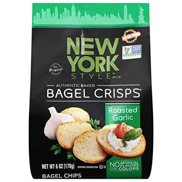 New York Style Bagel Crisps, Garlic, 170g