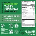 Mission Meats Grass Fed Beef Sticks, Sugar Free, 28g, 12 Pack