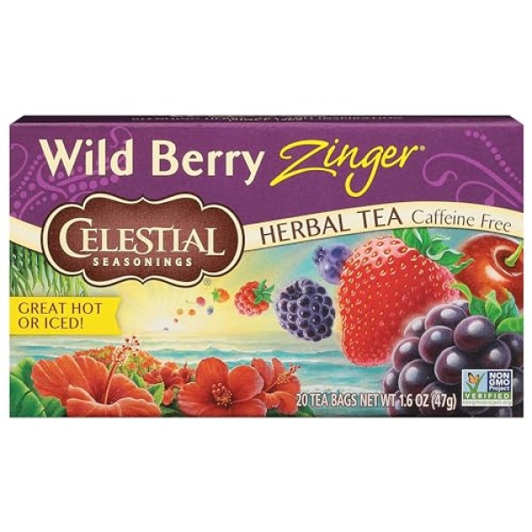 Celestial Wild Berry Zinger Herbal Tea, 20 Bags