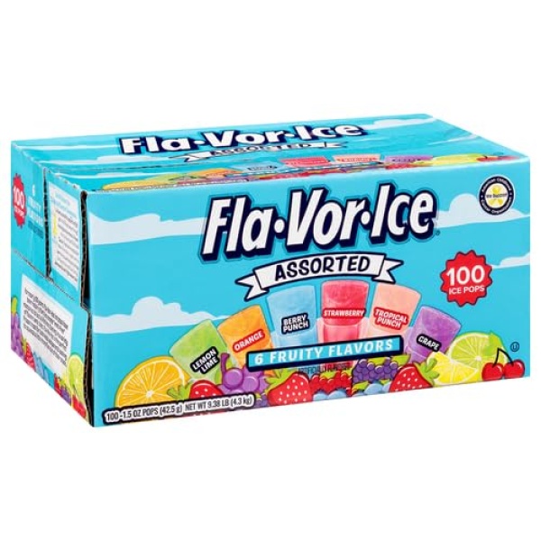 Fla-Vor-Ice Popsicle Variety Pack, 100 Count (42g each)